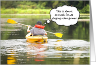 Thinking of You at Summer Camp Boy in Kayak Humor card