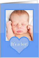 It’s A Boy Custom Picture Baby Announcement card