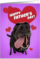 Happy Father’s Day For Anyone Cute Black Lab with Hearts Humor card