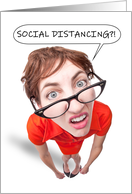 Social Distancing Coronavirus Geeky Woman Humor card