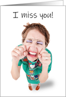 I Miss You Crying Woman Coronavirus Pandemic Humor card