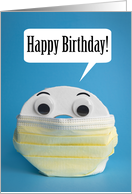 Happy Birthday Toilet Paper in Face Mask Coronavirus Humor card