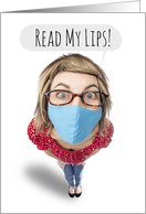 Happy Birthday Funny Lady in Coronavirus Face Mask Humor card