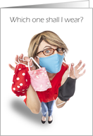 Thinking of You Funny Woman With Coronavirus Face Masks Humor card