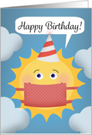 Happy Birthday Sunshine in A Coronavirus Mask and Party Hat card