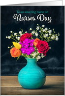 Happy Nurses Day Beautiful Flower Arrangement Photograph card