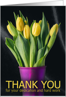 Happy Administrative Professionals Day Yellow Tulips in Purple Vase card