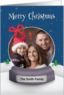 Merry Christmas Custom Photo Snow Globe card