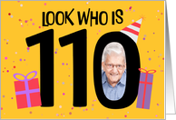 Happy 110th Birthday Big 110 Picture Frame Your Custom Photo Here card