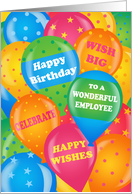 Bright Balloons for Employees Business Happy Birthday card