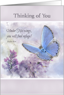 Butterfly and Lilacs Thinking of You COVID-19 Crisis card