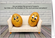 Couch Potatoes COVID-19 Social Distancing Humor card