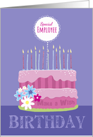 Special Employee Birthday Cake with Candles card