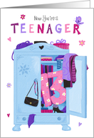 Happy 13th Birthday Teenager Girls Wardrobe card