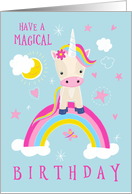 Girl Magical Birthday Cute Rainbow Unicorn card