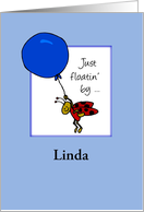 Coronavirus Personalize Name Thinking of You Ladybug Balloon card