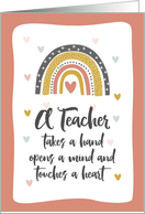 Teachers Thank You End of School Rainbow Hearts card