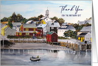 Thank You for The Birthday Gift Portsmouth Harbor Landscape Painting card