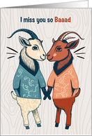 Miss You Two Male Goats in Shirts Cute LGBTQ card