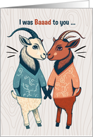 I’m Sorry Two Male Goats in Shirts Cute Apology LGBTQ card