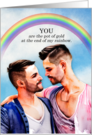 Partner Anniversary Gay Couple Pot of Gold Rainbow card