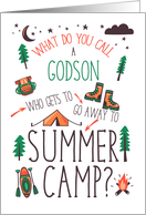 Godson Funny Summer Camp Orange Green and Brown card