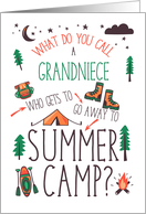 Grandniece Funny Summer Camp Orange Green and Brown card