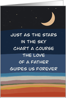 Father’s Day Remembrance Loss of Father Painted Evening Sky card
