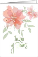 Hand Lettered Watercolor Flowers Floral Sympathy in Lieu of Flowers card
