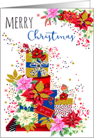 Happy Holiday with Christmas Gifts card